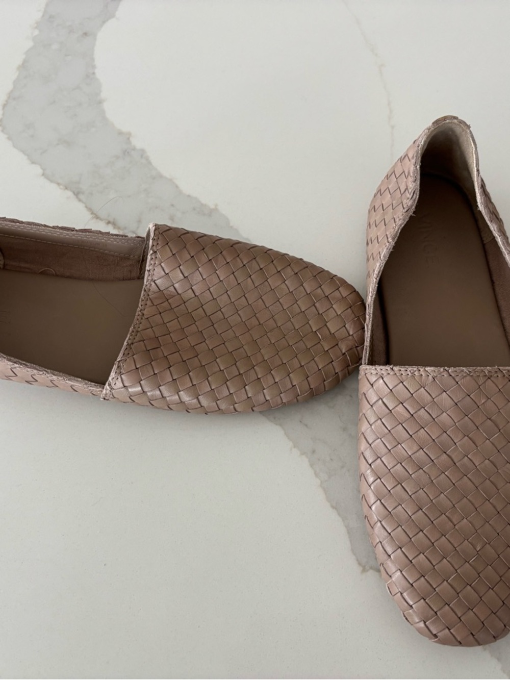 Vince Woven Slip-On Loafers in Taupe-Blush
